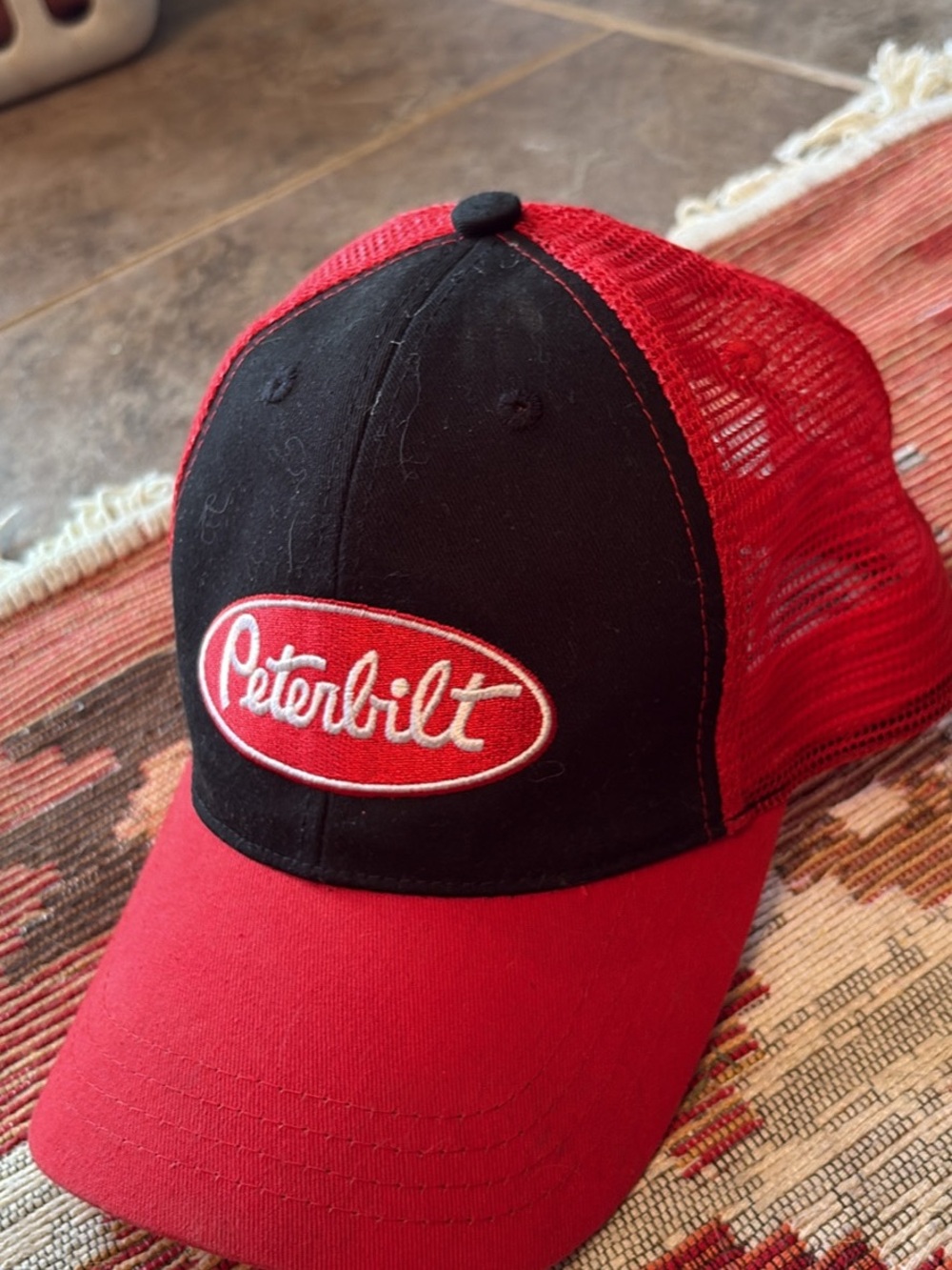 Peterbilt Red & Black Mesh Trucker Hat